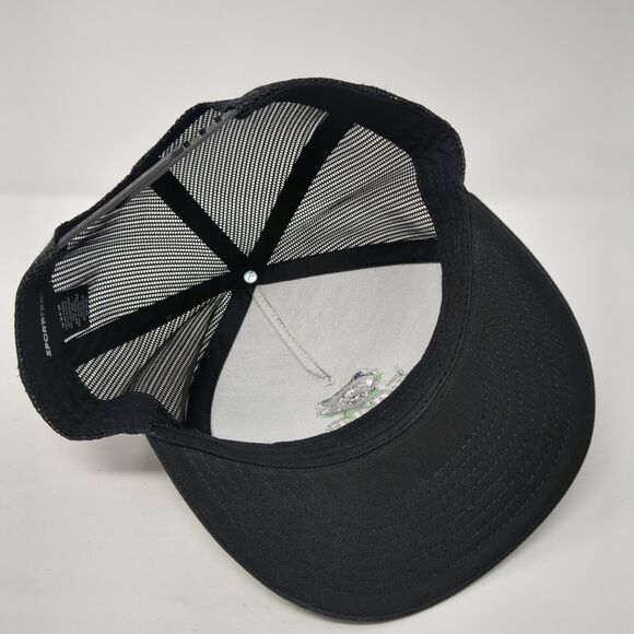 ROAR Snapback Trucker Hat Black OS Adjustable Embroidered Mesh Back Sport-Tek - Picture 6 of 8
